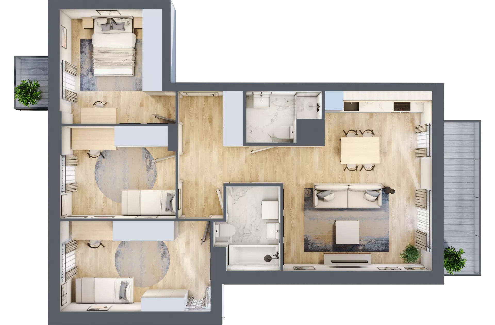 4 pokoje, mieszkanie 82,26 m², piętro 2, oferta nr E2-C130, Warszawski Świt Etap XI, Warszawa, Targówek, Bródno, ul. Warszawski Świt