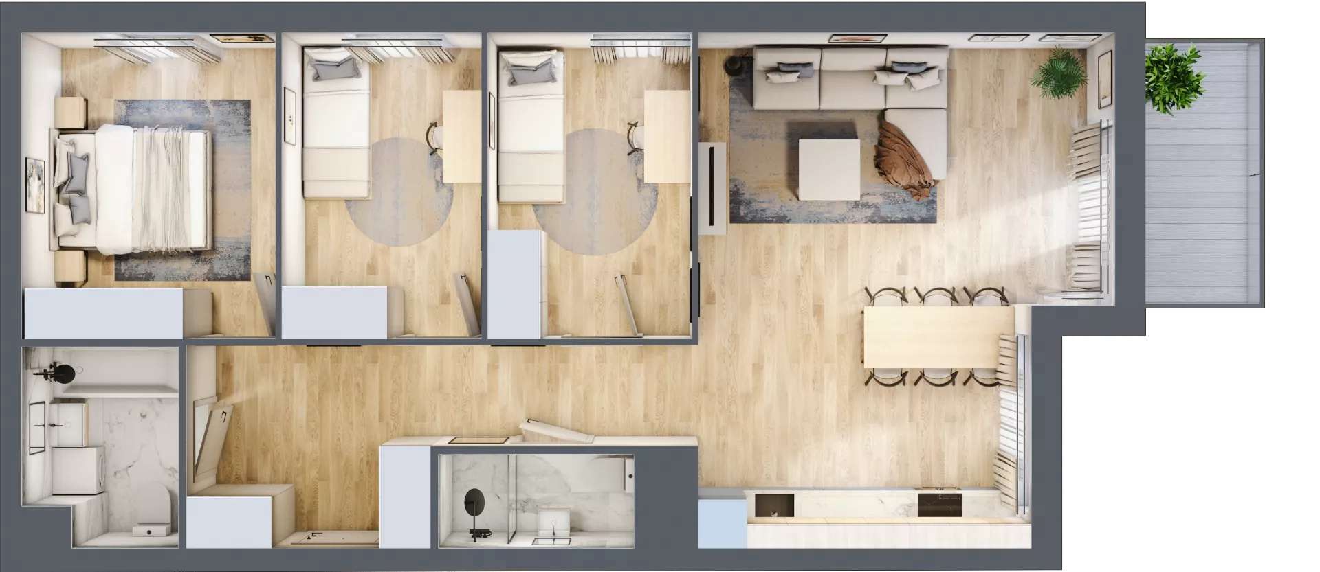 4 pokoje, mieszkanie 79,81 m², piętro 7, oferta nr E2-B110, Warszawski Świt Etap XI, Warszawa, Targówek, Bródno, ul. Warszawski Świt