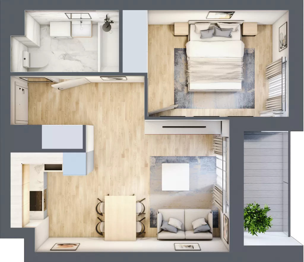 2 pokoje, mieszkanie 38,42 m², piętro 7, oferta nr E2-B113, Warszawski Świt Etap XI, Warszawa, Targówek, Bródno, ul. Warszawski Świt