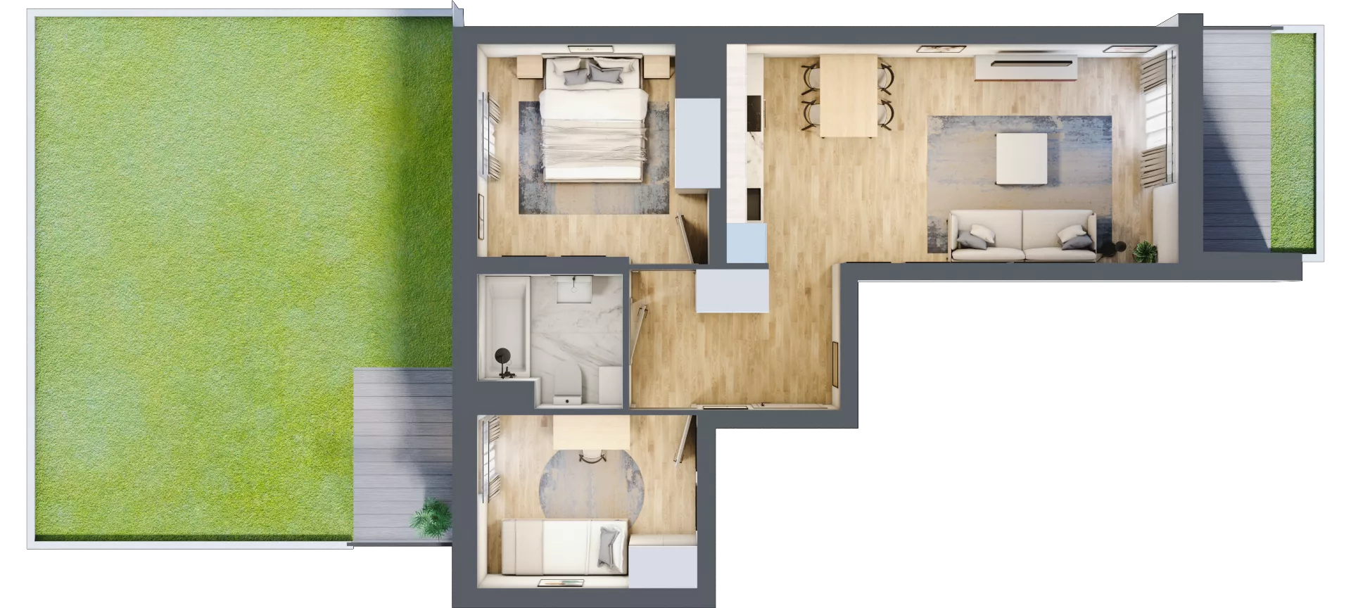 3 pokoje, mieszkanie 53,44 m², parter, oferta nr E2-C119, Warszawski Świt Etap XI, Warszawa, Targówek, Bródno, ul. Warszawski Świt