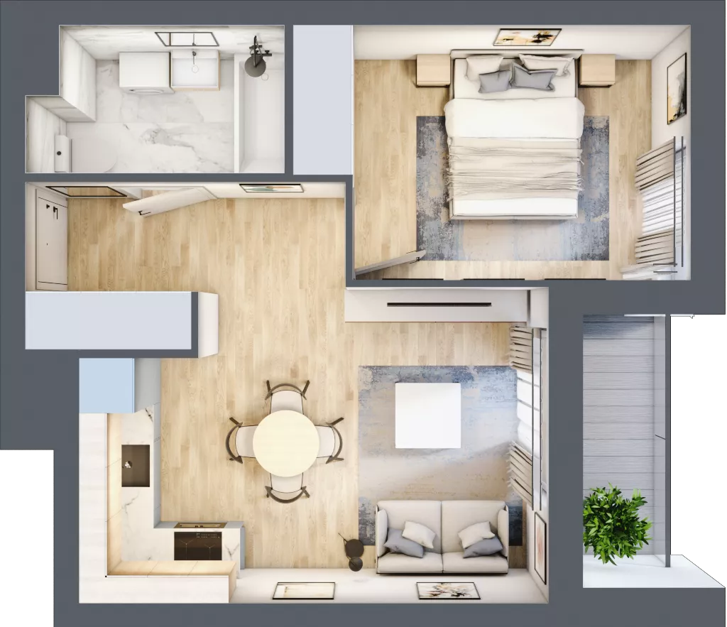 2 pokoje, mieszkanie 37,74 m², piętro 4, oferta nr E2-B086, Warszawski Świt Etap XI, Warszawa, Targówek, Bródno, ul. Warszawski Świt