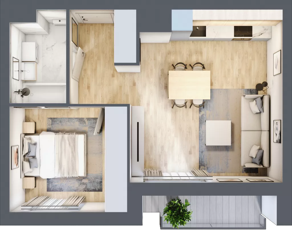 2 pokoje, mieszkanie 39,88 m², piętro 2, oferta nr E2-B074, Warszawski Świt Etap XI, Warszawa, Targówek, Bródno, ul. Warszawski Świt