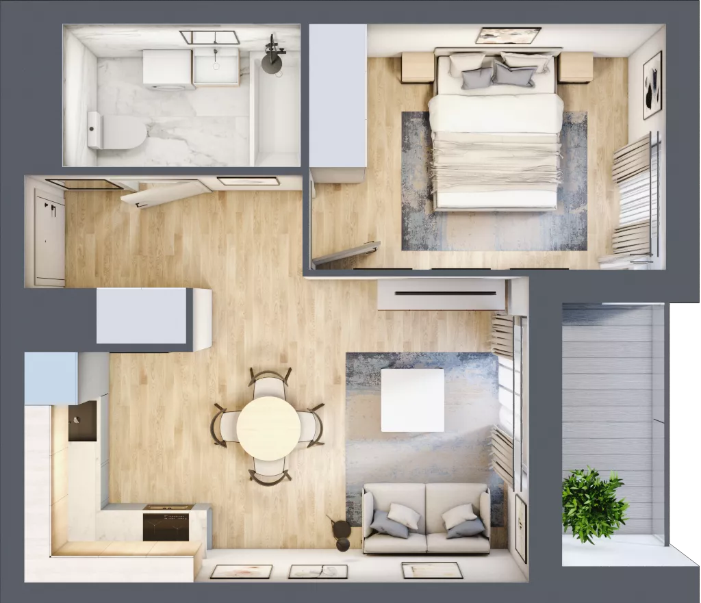 2 pokoje, mieszkanie 38,38 m², piętro 7, oferta nr E2-B111, Warszawski Świt Etap XI, Warszawa, Targówek, Bródno, ul. Warszawski Świt