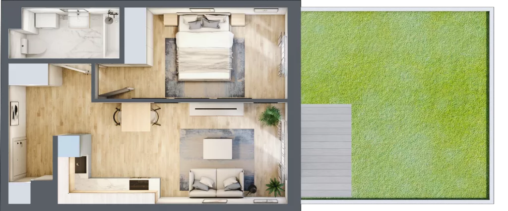 2 pokoje, mieszkanie 40,52 m², parter, oferta nr C62, Zakątek Włochy, Warszawa, Włochy, ul. Robotnicza 11/13