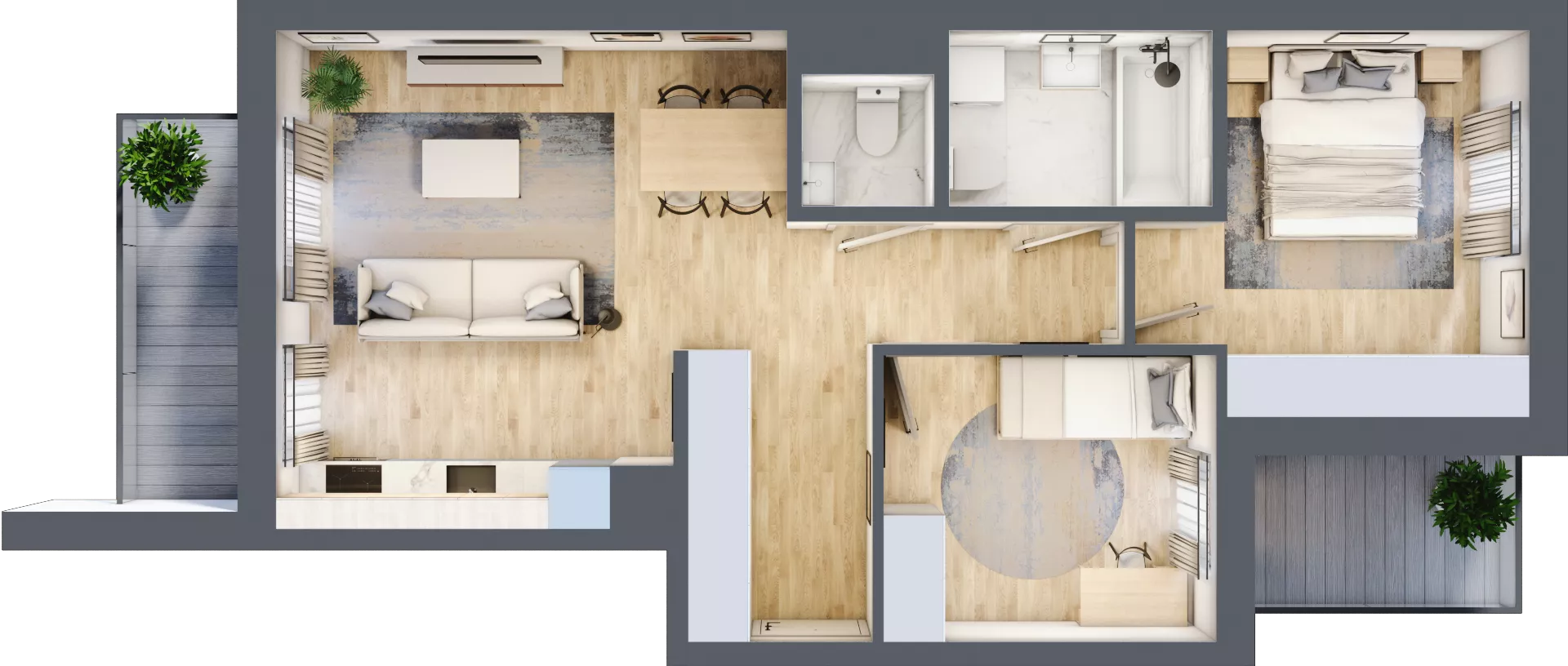 3 pokoje, mieszkanie 58,55 m², piętro 1, oferta nr B52, Zakątek Włochy, Warszawa, Włochy, ul. Robotnicza 11/13