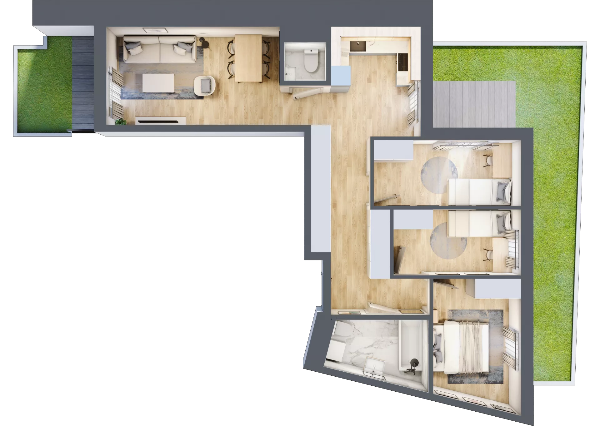 4 pokoje, mieszkanie 72,89 m², parter, oferta nr C60, Zakątek Włochy, Warszawa, Włochy, ul. Robotnicza 11/13