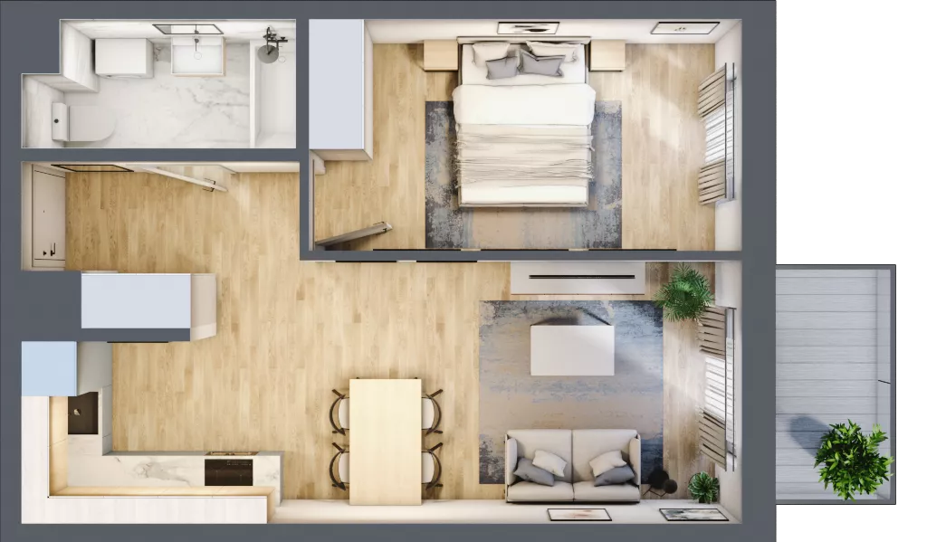 2 pokoje, mieszkanie 41,84 m², piętro 2, oferta nr A29, Zakątek Włochy, Warszawa, Włochy, ul. Robotnicza 11/13
