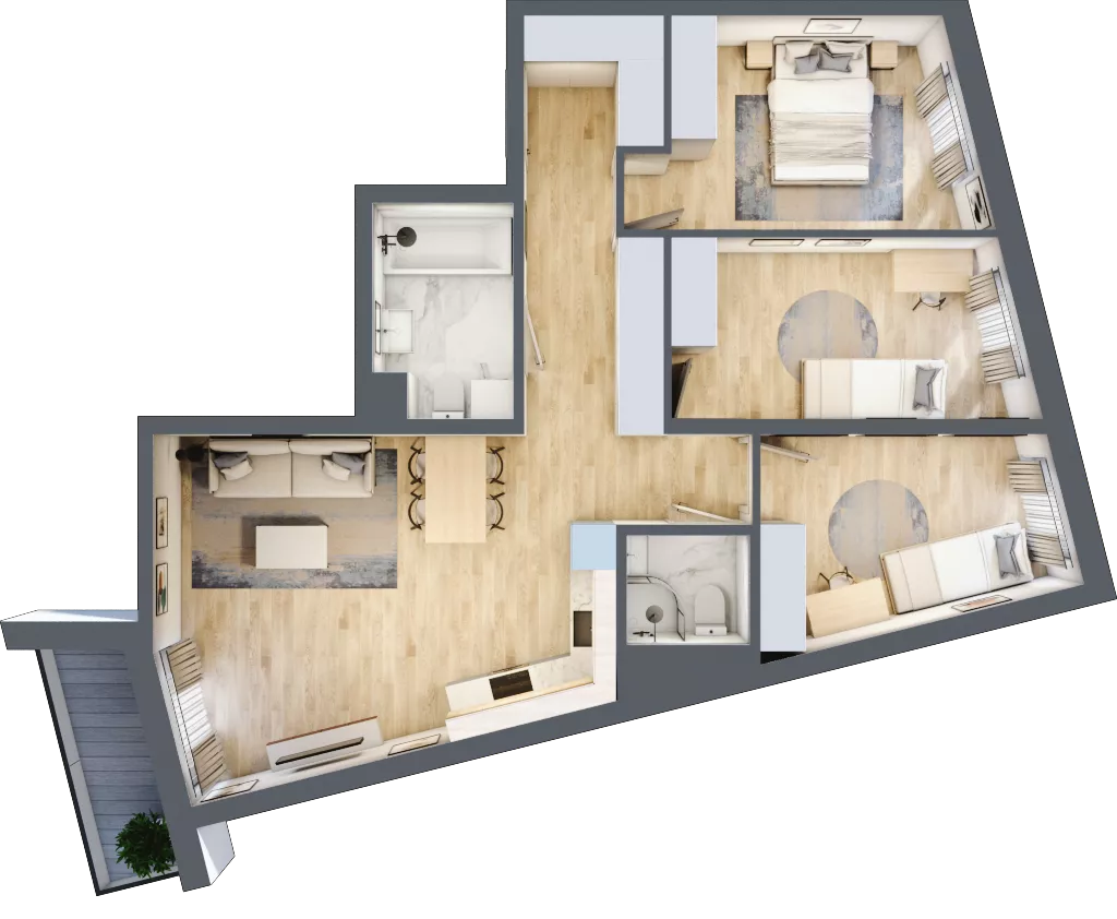 4 pokoje, mieszkanie 78,82 m², piętro 3, oferta nr A37, Zakątek Włochy, Warszawa, Włochy, ul. Robotnicza 11/13