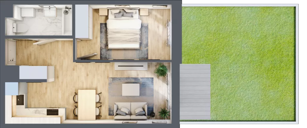 2 pokoje, mieszkanie 40,06 m², parter, oferta nr C63, Zakątek Włochy, Warszawa, Włochy, ul. Robotnicza 11/13