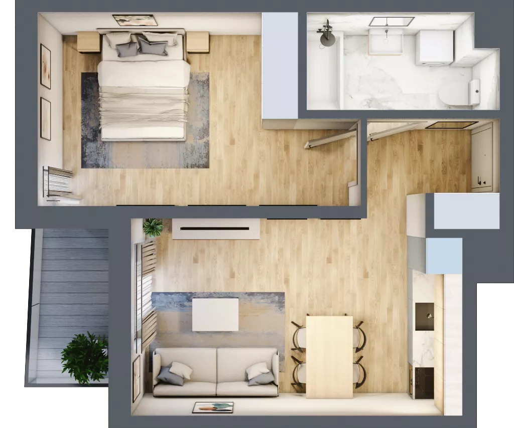2 pokoje, mieszkanie 41,97 m², piętro 1, oferta nr C82, Zakątek Włochy, Warszawa, Włochy, ul. Robotnicza 11/13