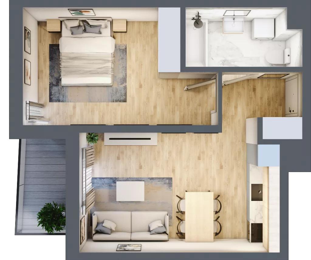 2 pokoje, mieszkanie 41,97 m², piętro 3, oferta nr C108, Zakątek Włochy, Warszawa, Włochy, ul. Robotnicza 11/13