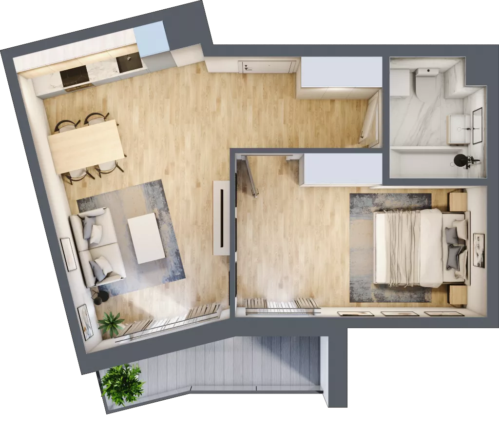 2 pokoje, mieszkanie 45,67 m², piętro 3, oferta nr C96, Zakątek Włochy, Warszawa, Włochy, ul. Robotnicza 11/13