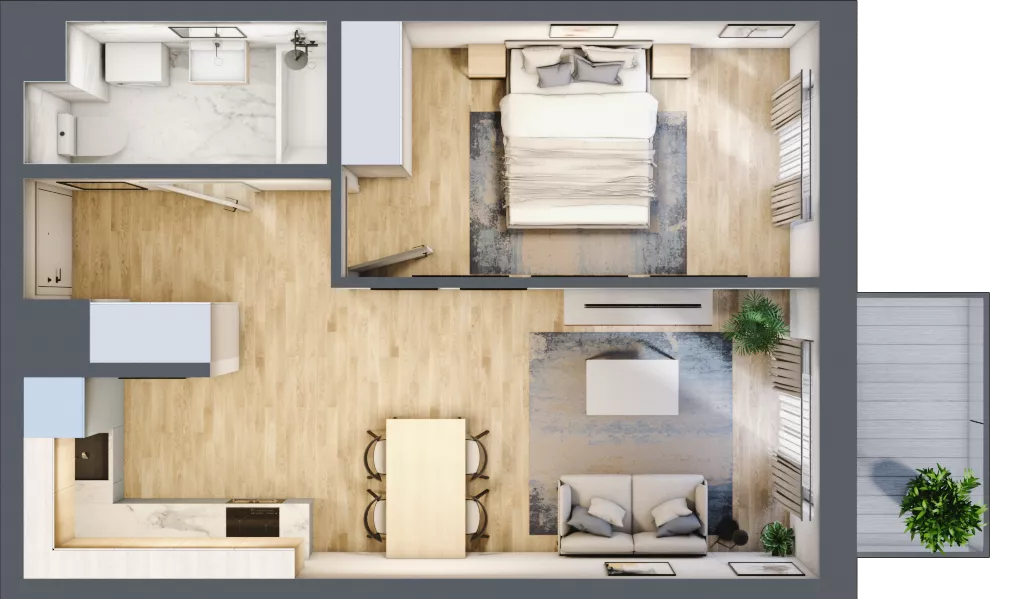 2 pokoje, mieszkanie 41,84 m², piętro 3, oferta nr A41, Zakątek Włochy, Warszawa, Włochy, ul. Robotnicza 11/13