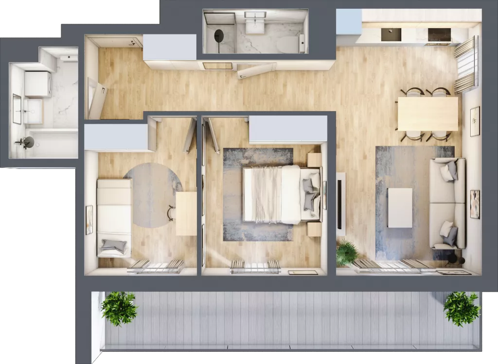 3 pokoje, mieszkanie 57,65 m², piętro 3, oferta nr A43, Zakątek Włochy, Warszawa, Włochy, ul. Robotnicza 11/13