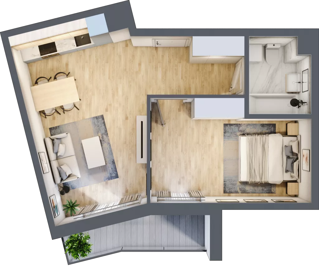 2 pokoje, mieszkanie 45,67 m², piętro 2, oferta nr C83, Zakątek Włochy, Warszawa, Włochy, ul. Robotnicza 11/13
