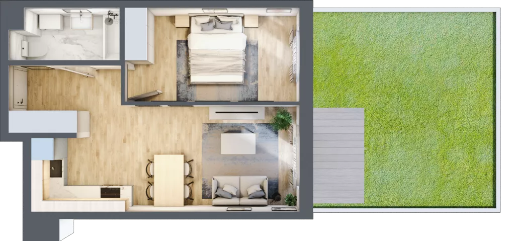 2 pokoje, mieszkanie 41,01 m², parter, oferta nr A06, Zakątek Włochy, Warszawa, Włochy, ul. Robotnicza 11/13