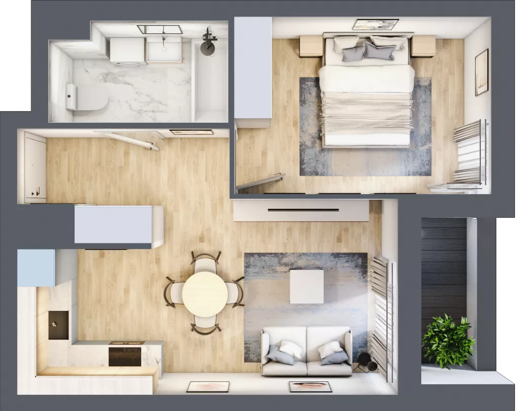 2 pokoje, mieszkanie 38,57 m², piętro 5, oferta nr L-A051, Warszawski Świt Etap XII, Warszawa, Targówek, Bródno, ul. Warszawski Świt