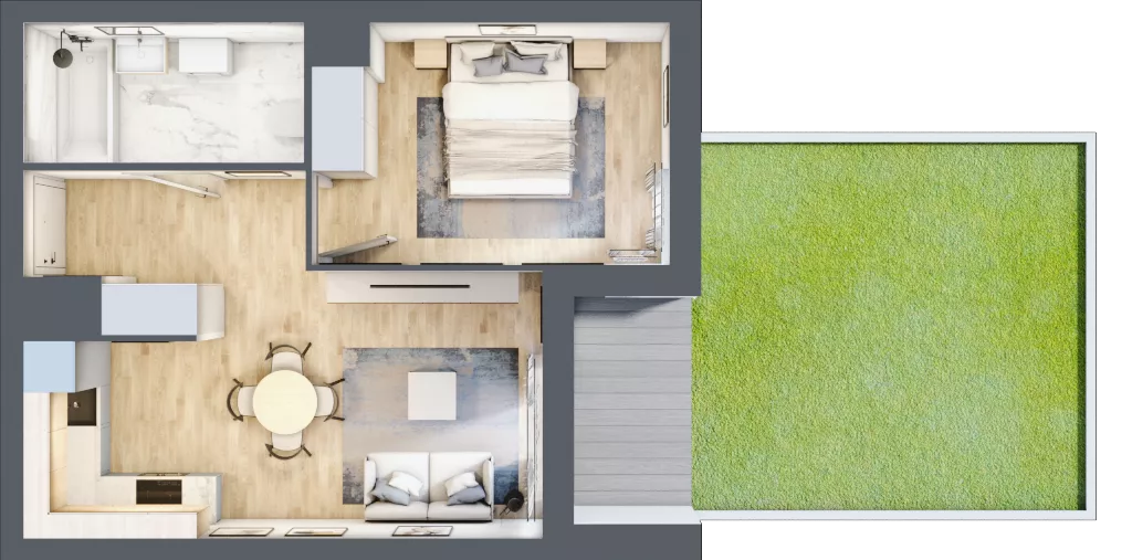 2 pokoje, mieszkanie 39,45 m², parter, oferta nr L-A001, Warszawski Świt Etap XII, Warszawa, Targówek, Bródno, ul. Warszawski Świt