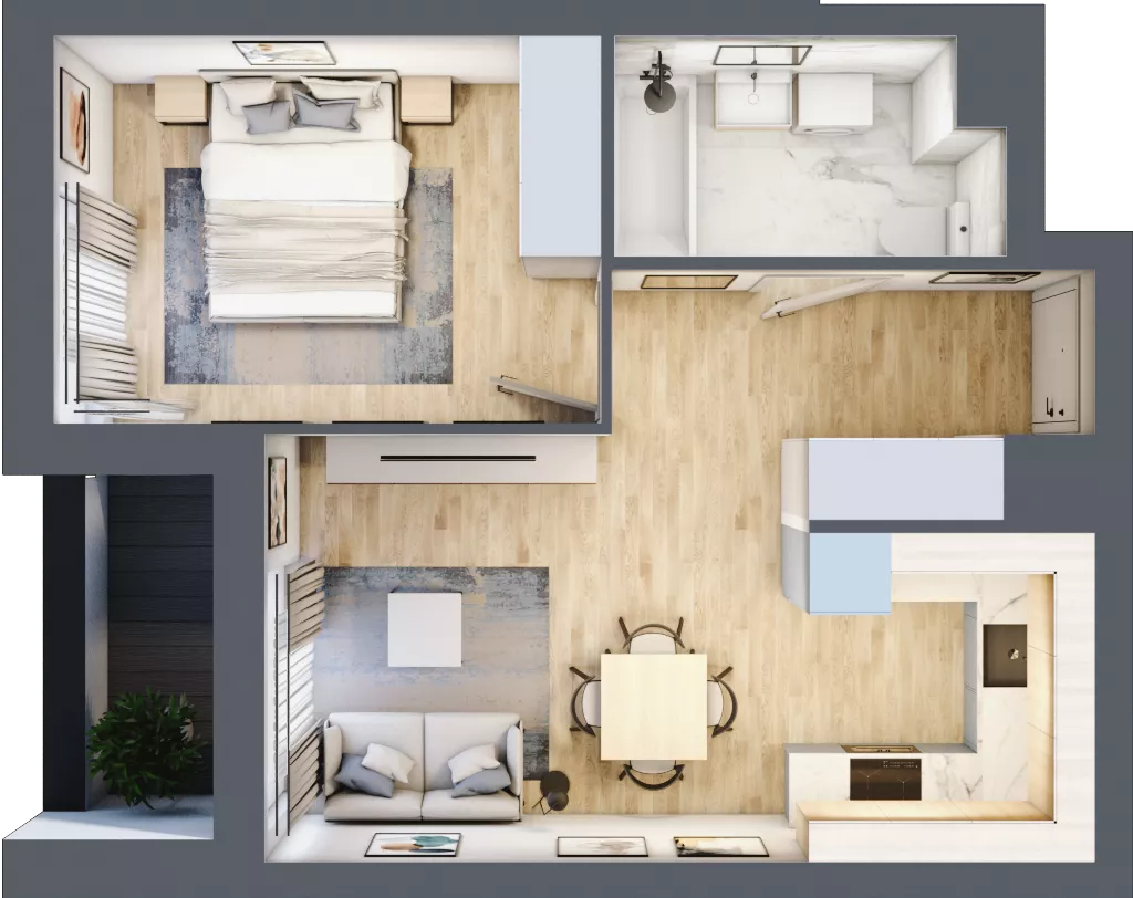 2 pokoje, mieszkanie 38,82 m², piętro 5, oferta nr L-A055, Warszawski Świt Etap XII, Warszawa, Targówek, Bródno, ul. Warszawski Świt