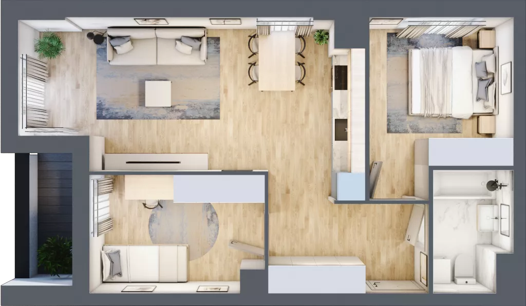 3 pokoje, mieszkanie 56,59 m², piętro 1, oferta nr L-B080, Warszawski Świt Etap XII, Warszawa, Targówek, Bródno, ul. Warszawski Świt