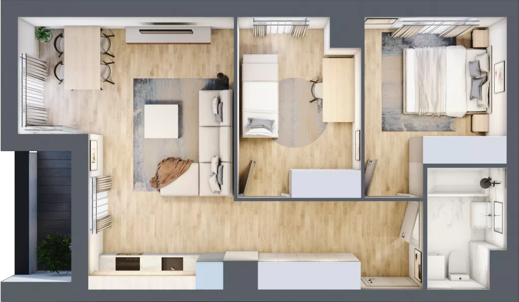 3 pokoje, mieszkanie 56,56 m², piętro 4, oferta nr L-B104, Warszawski Świt Etap XII, Warszawa, Targówek, Bródno, ul. Warszawski Świt