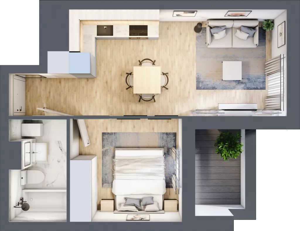2 pokoje, mieszkanie 35,46 m², piętro 1, oferta nr L-B075, Warszawski Świt Etap XII, Warszawa, Targówek, Bródno, ul. Warszawski Świt