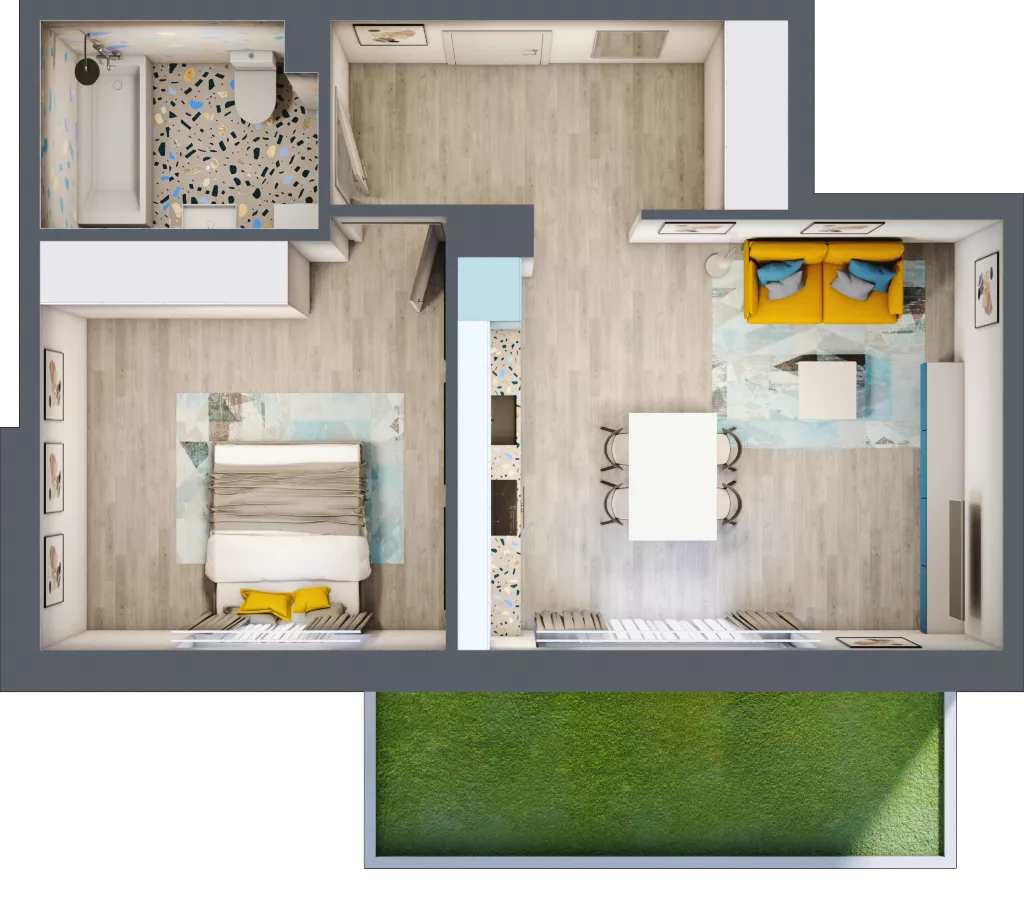 2 pokoje, mieszkanie 48,13 m², parter, oferta nr 1/1-1, ul. Stawowa, Kraków, Prądnik Biały, Bronowice Wielkie, ul. Stawowa 242
