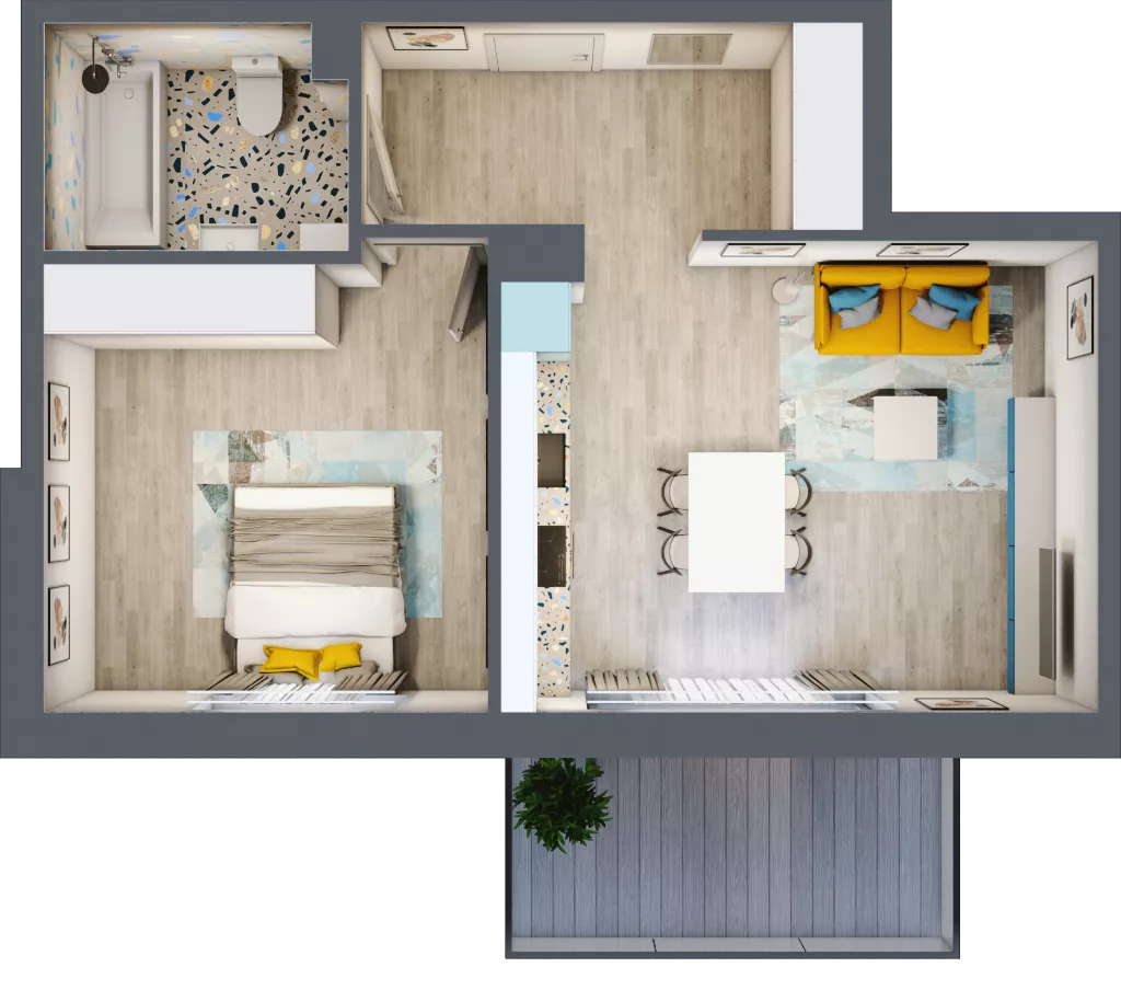 2 pokoje, mieszkanie 48,11 m², piętro 2, oferta nr 1/2-10, ul. Stawowa, Kraków, Prądnik Biały, Bronowice Wielkie, ul. Stawowa 242