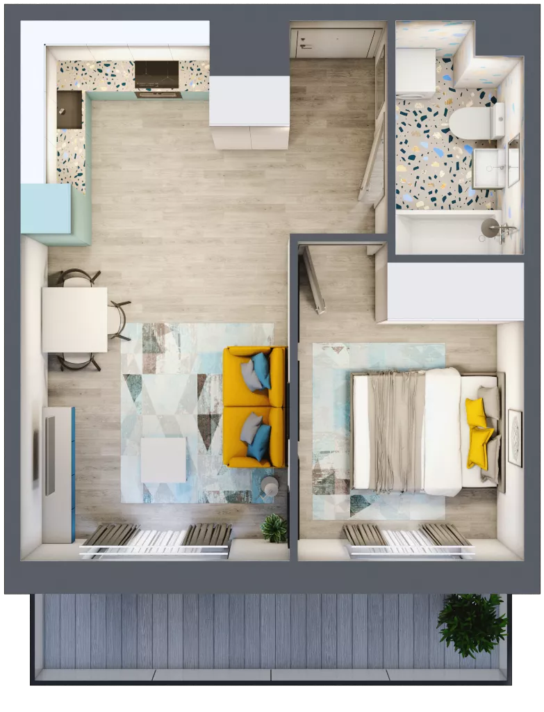 2 pokoje, mieszkanie 37,45 m², piętro 5, oferta nr 19, ul. Powstańców / os. Piastów - Budynek E, Kraków, Mistrzejowice, Osiedle Piastów, ul. Powstańców / os. Piastów