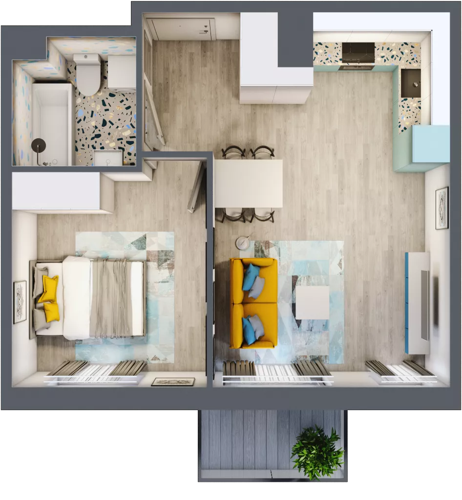 2 pokoje, mieszkanie 39,85 m², piętro 1, oferta nr F6, ul. Glogera - bud. F i G, Kraków, Prądnik Biały, Górka Narodowa, ul. Zygmunta Glogera
