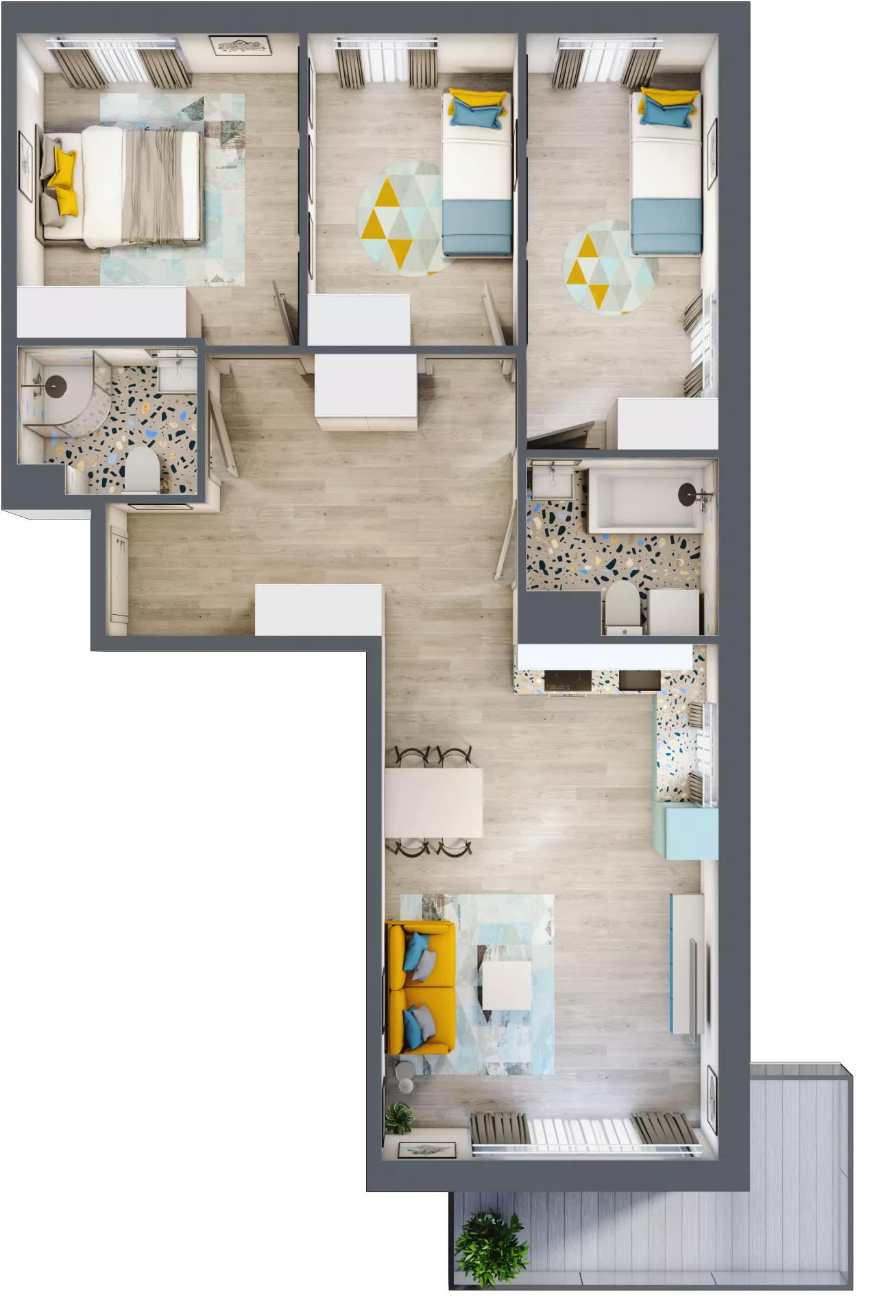 4 pokoje, mieszkanie 78,08 m², piętro 3, oferta nr F13, ul. Glogera - bud. F i G, Kraków, Prądnik Biały, Górka Narodowa, ul. Zygmunta Glogera