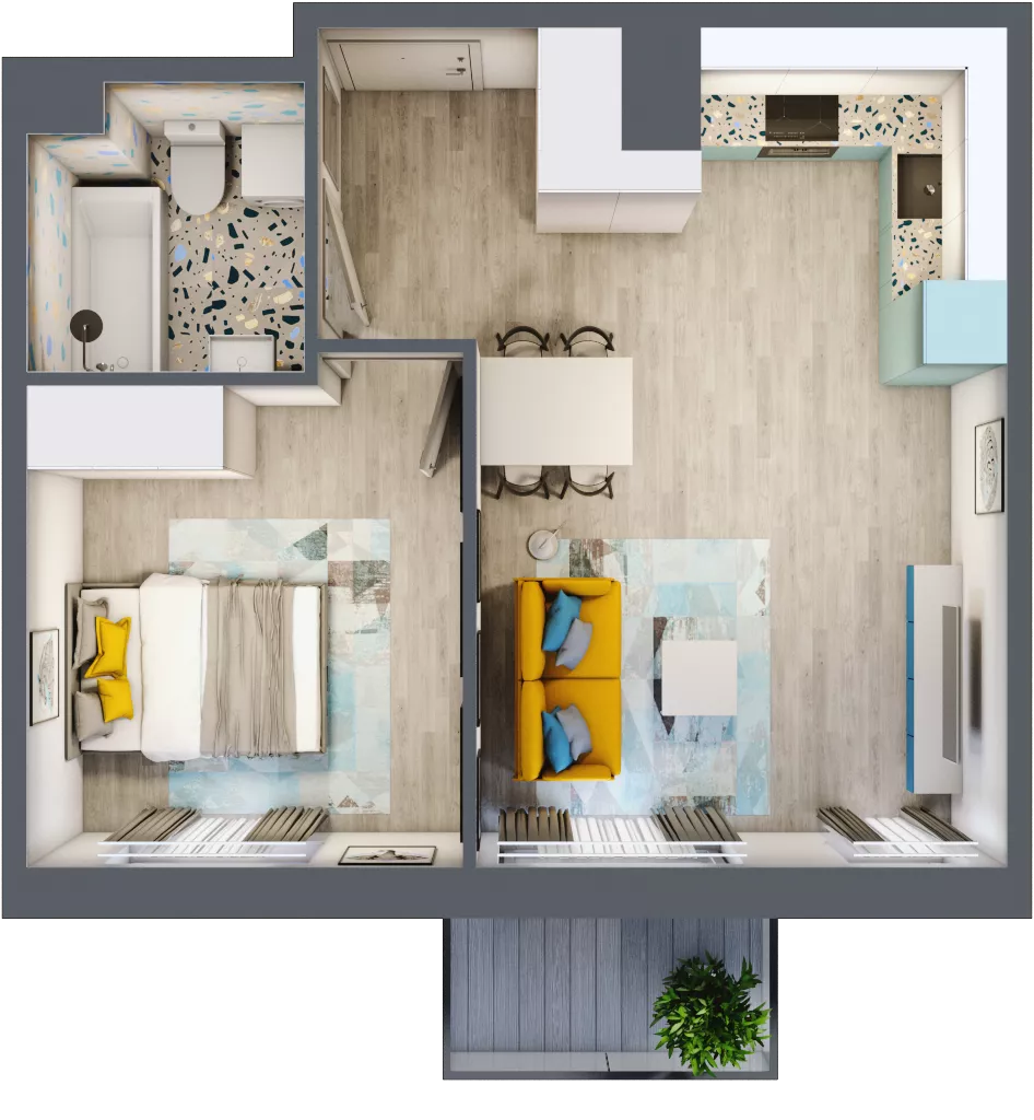 2 pokoje, mieszkanie 39,76 m², piętro 2, oferta nr F10, ul. Glogera - bud. F i G, Kraków, Prądnik Biały, Górka Narodowa, ul. Zygmunta Glogera