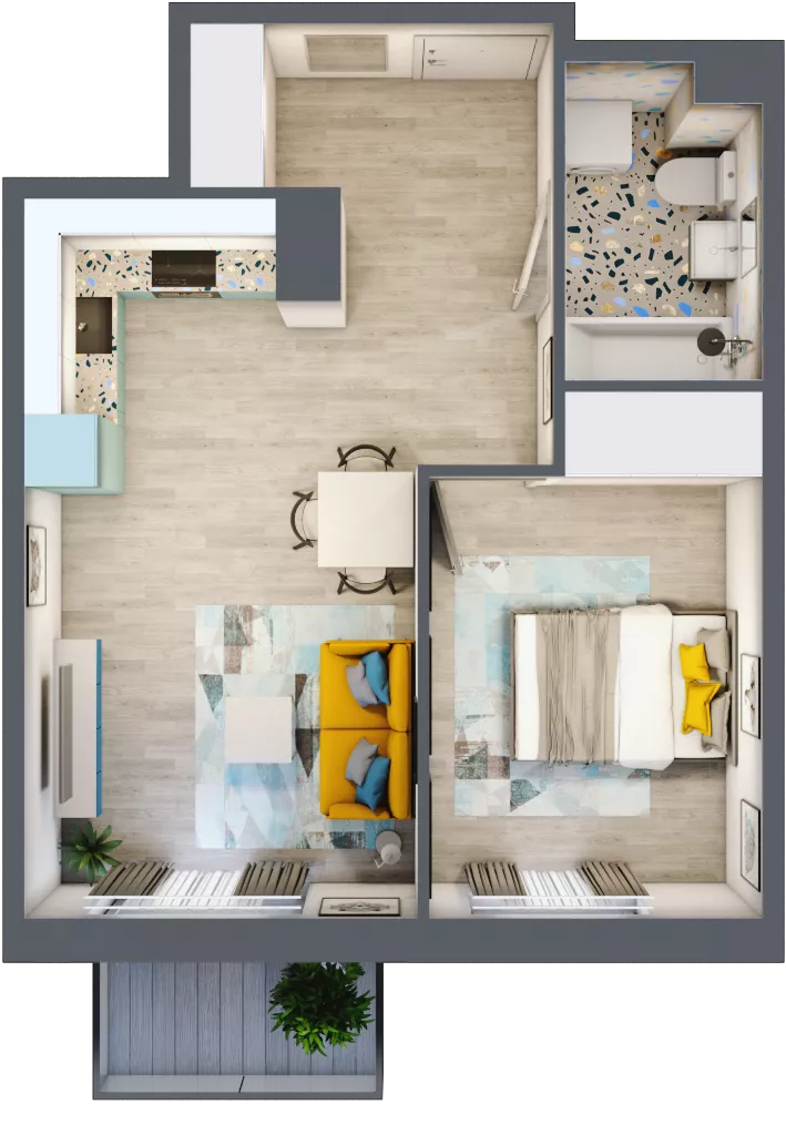 2 pokoje, mieszkanie 41,63 m², piętro 1, oferta nr G23, ul. Glogera - bud. F i G, Kraków, Prądnik Biały, Górka Narodowa, ul. Zygmunta Glogera