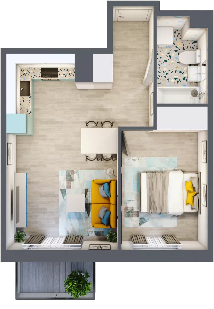 2 pokoje, mieszkanie 38,94 m², piętro 2, oferta nr G11, ul. Glogera - bud. F i G, Kraków, Prądnik Biały, Górka Narodowa, ul. Zygmunta Glogera