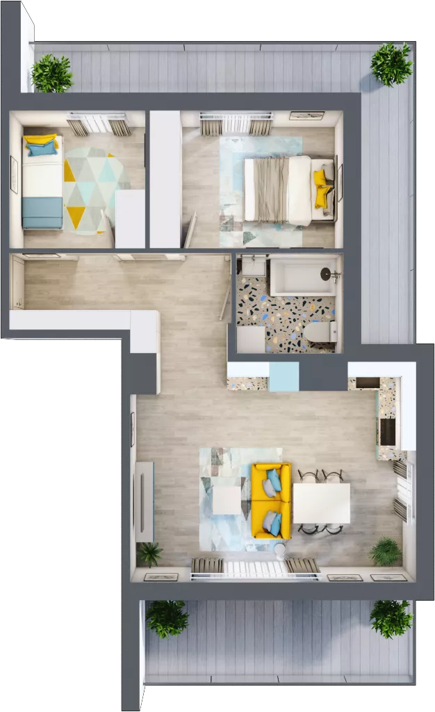 3 pokoje, mieszkanie 56,05 m², piętro 3, oferta nr G13, ul. Glogera - bud. F i G, Kraków, Prądnik Biały, Górka Narodowa, ul. Zygmunta Glogera