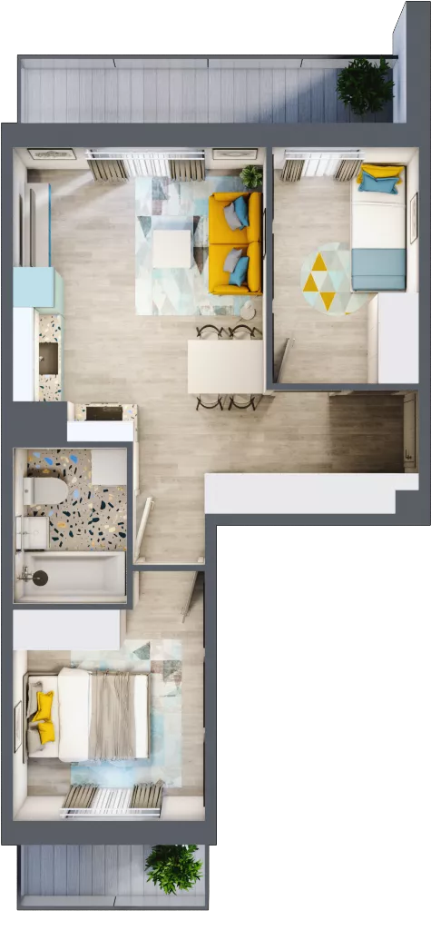3 pokoje, mieszkanie 46,43 m², piętro 3, oferta nr G15, ul. Glogera - bud. F i G, Kraków, Prądnik Biały, Górka Narodowa, ul. Zygmunta Glogera