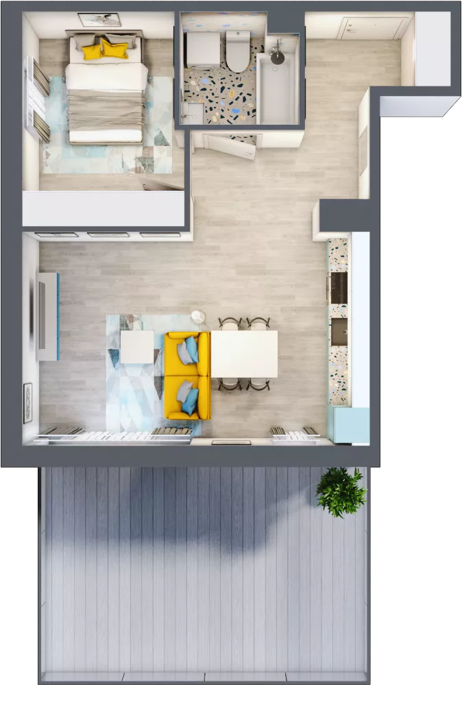 2 pokoje, mieszkanie 44,42 m², parter, oferta nr G19, ul. Glogera - bud. F i G, Kraków, Prądnik Biały, Górka Narodowa, ul. Zygmunta Glogera