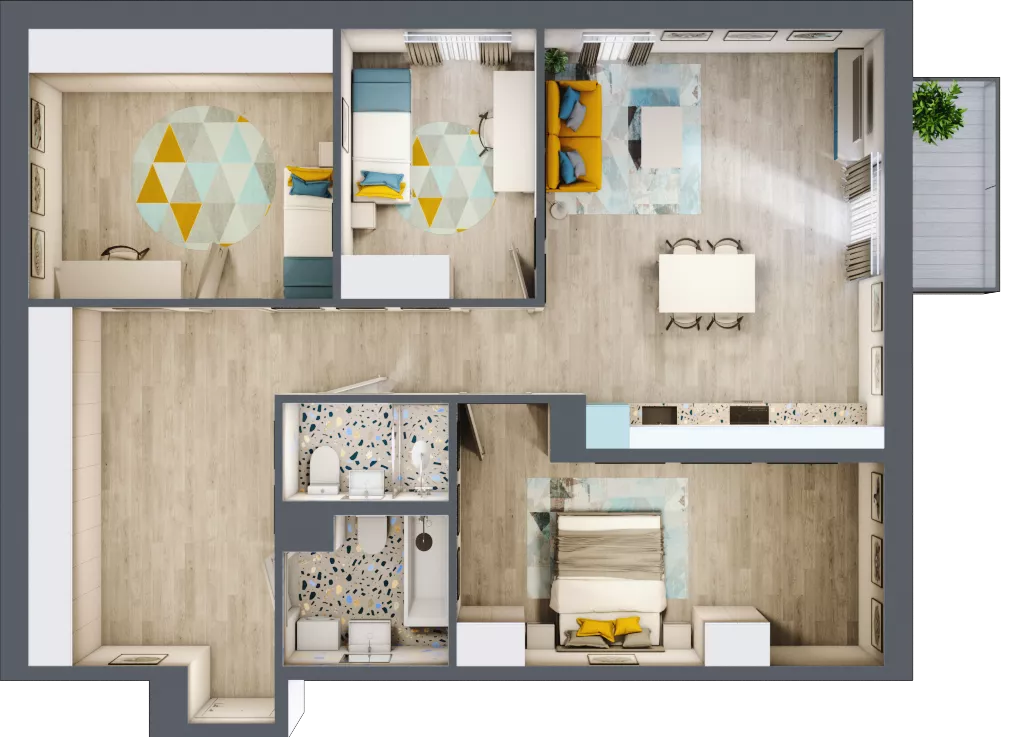 4 pokoje, mieszkanie 83,70 m², piętro 2, oferta nr 25, Smętna Garden, Kraków, Bronowice, Bronowice Wielkie, ul. Smętna 1E/F