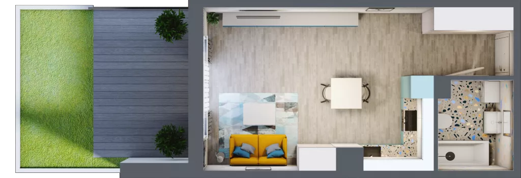 1 pokój, mieszkanie 33,76 m², parter, oferta nr 8, Smętna Garden, Kraków, Bronowice, Bronowice Wielkie, ul. Smętna 1E/F