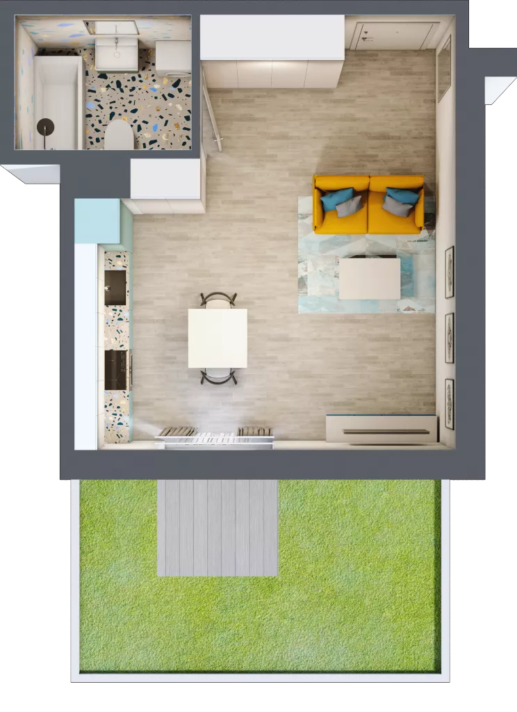 1 pokój, mieszkanie 30,13 m², parter, oferta nr 6, Smętna Garden, Kraków, Bronowice, Bronowice Wielkie, ul. Smętna 1E/F