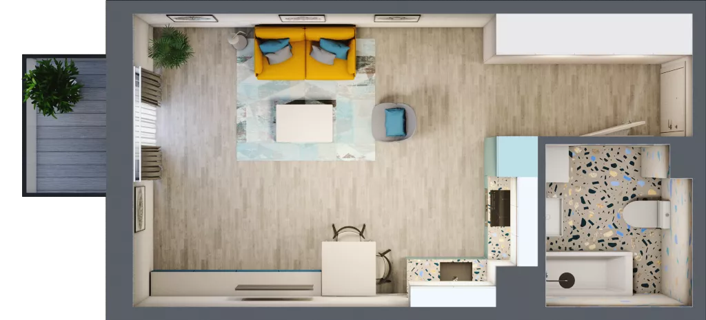 1 pokój, mieszkanie 31,60 m², piętro 2, oferta nr 22, Smętna Garden, Kraków, Bronowice, Bronowice Wielkie, ul. Smętna 1E/F