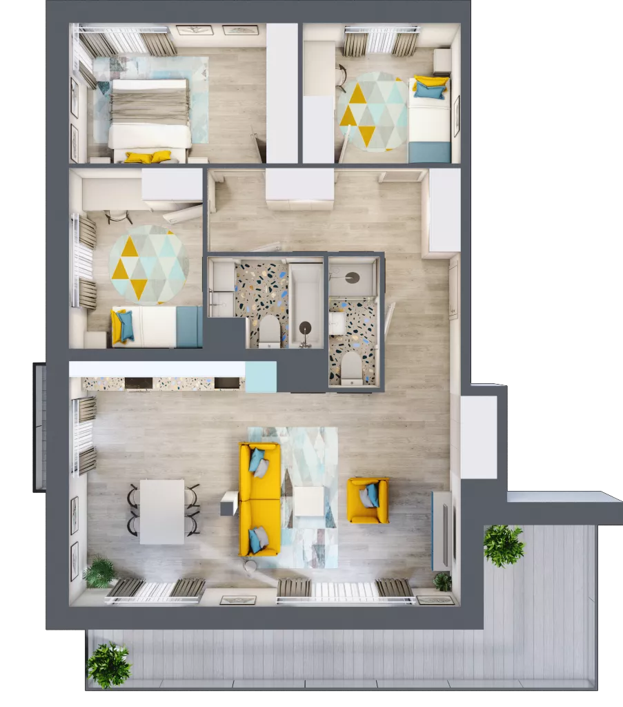 4 pokoje, mieszkanie 81,46 m², piętro 2, oferta nr A7, ul. Stawowa ABC, Kraków, Prądnik Biały, Bronowice Wielkie, ul. Stawowa 246/246A/246B
