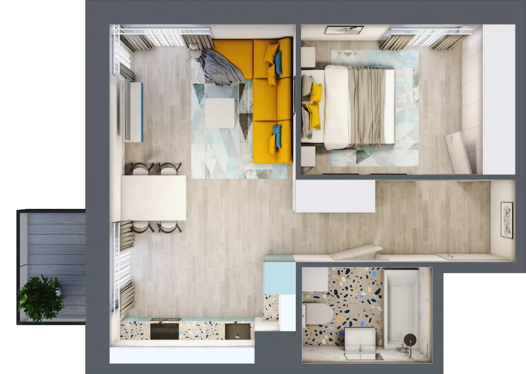 2 pokoje, mieszkanie 42,92 m², piętro 1, oferta nr A5, ul. Stawowa ABC, Kraków, Prądnik Biały, Bronowice Wielkie, ul. Stawowa 246/246A/246B