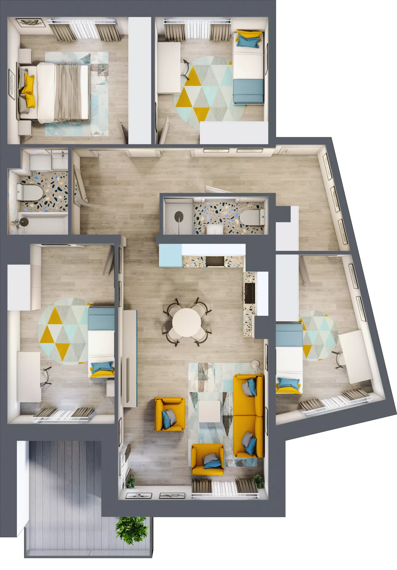 5 pokoi, mieszkanie 91,73 m², piętro 1, oferta nr B3, ul. Stawowa ABC, Kraków, Prądnik Biały, Bronowice Wielkie, ul. Stawowa 246/246A/246B