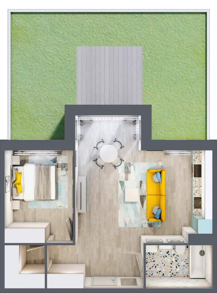 2 pokoje, mieszkanie 52,92 m², parter, oferta nr C2, ul. Stawowa ABC, Kraków, Prądnik Biały, Bronowice Wielkie, ul. Stawowa 246/246A/246B