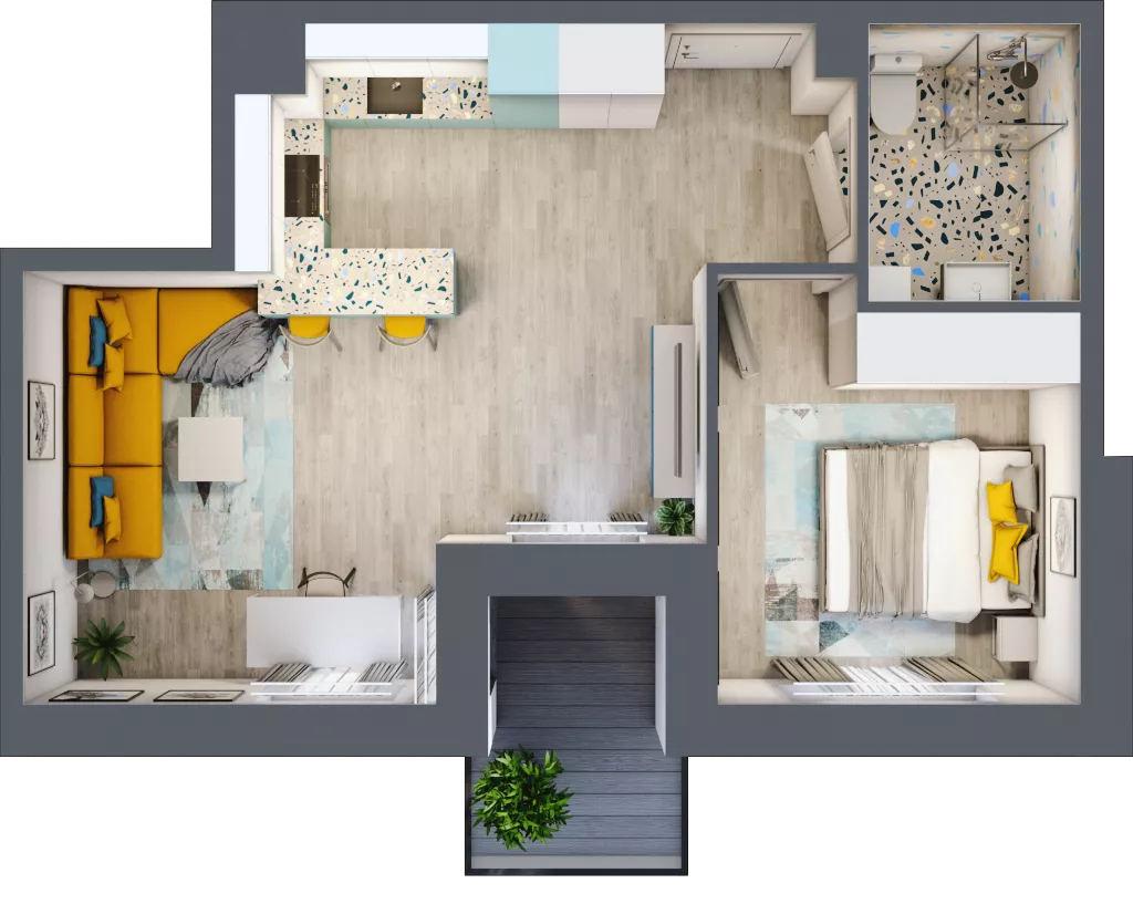 2 pokoje, mieszkanie 44,02 m², piętro 2, oferta nr C12, ul. Stawowa ABC, Kraków, Prądnik Biały, Bronowice Wielkie, ul. Stawowa 246/246A/246B