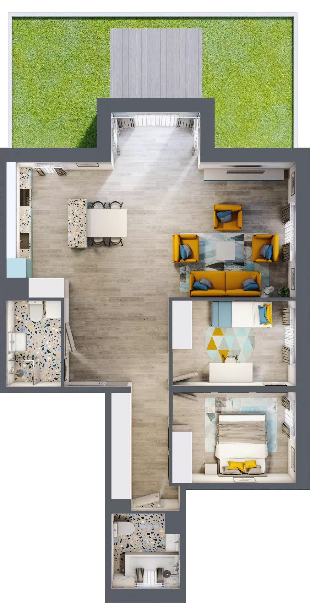 3 pokoje, mieszkanie 88,35 m², parter, oferta nr C3, ul. Stawowa ABC, Kraków, Prądnik Biały, Bronowice Wielkie, ul. Stawowa 246/246A/246B