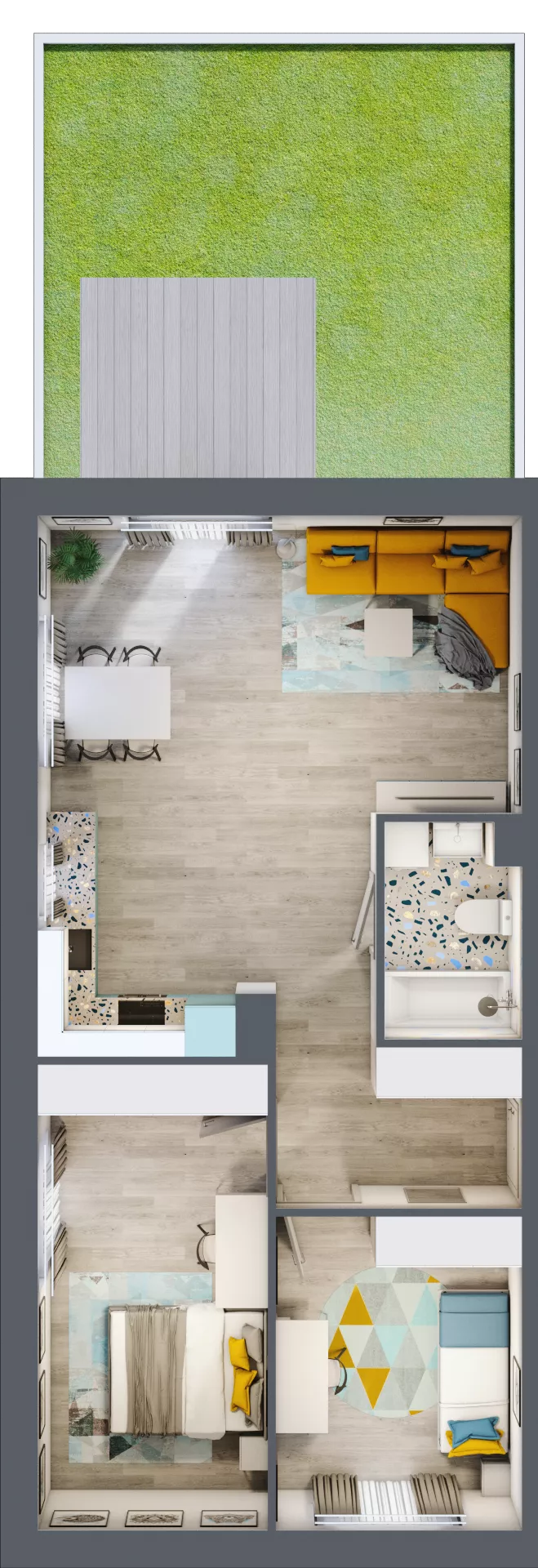 3 pokoje, mieszkanie 67,37 m², parter, oferta nr C1, ul. Stawowa ABC, Kraków, Prądnik Biały, Bronowice Wielkie, ul. Stawowa 246/246A/246B
