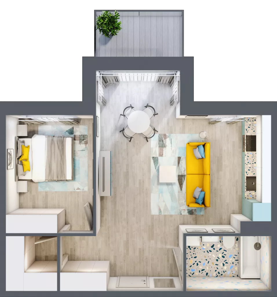 2 pokoje, mieszkanie 53,13 m², piętro 1, oferta nr C6, ul. Stawowa ABC, Kraków, Prądnik Biały, Bronowice Wielkie, ul. Stawowa 246/246A/246B
