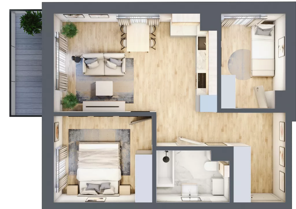 3 pokoje, mieszkanie 53,16 m², piętro 4, oferta nr 25, Centralna 51C, Kraków, Czyżyny, ul. Centralna